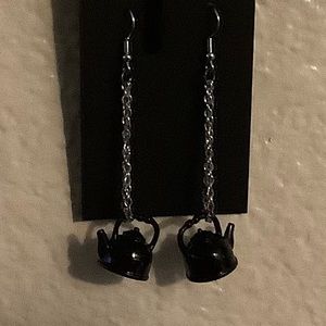 Black Teapot Earrings